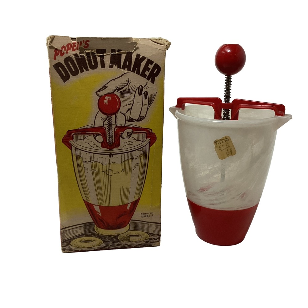 Vintage Mid-century Modern Popeil's Donut Doughnut Maker with Original Box